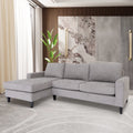 Grey L Shaped Sectional Sofa with Solid Wood Frame N8158
