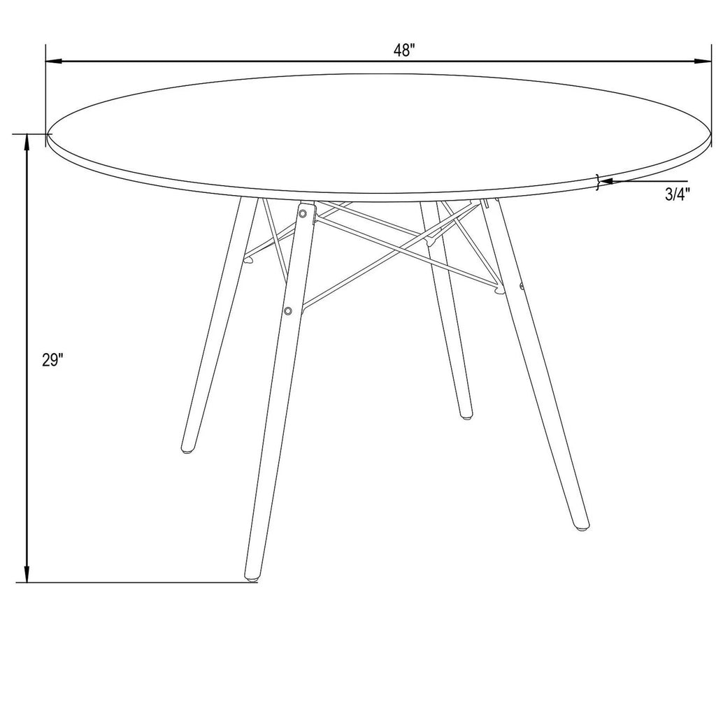 Round Wooden Top Dining Table with Eiffel Base J859945