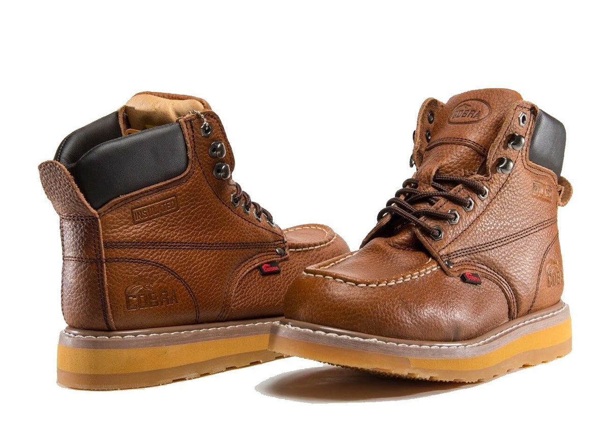 Dark Brown Genuine Leather Work Boots J475