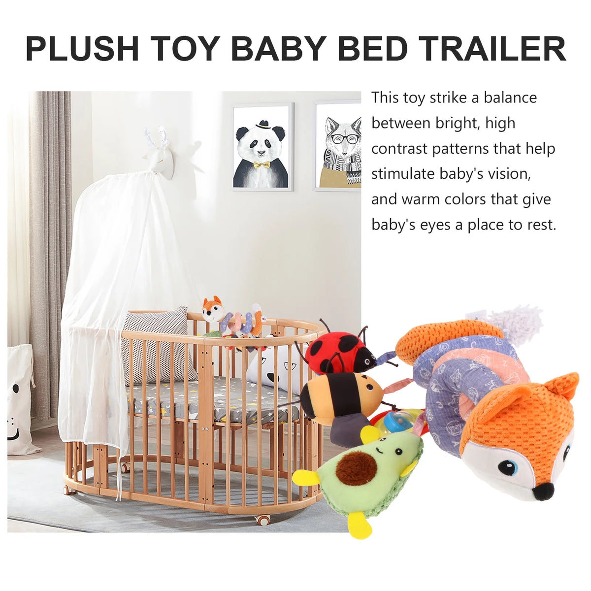 Fox Plush Stroller Crib Toy H6392