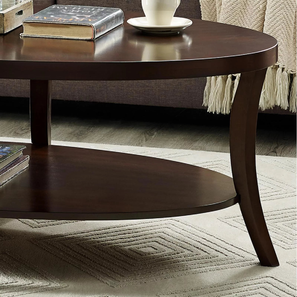 Espresso 3Pc Oval Coffee Table and End Table Set N6909