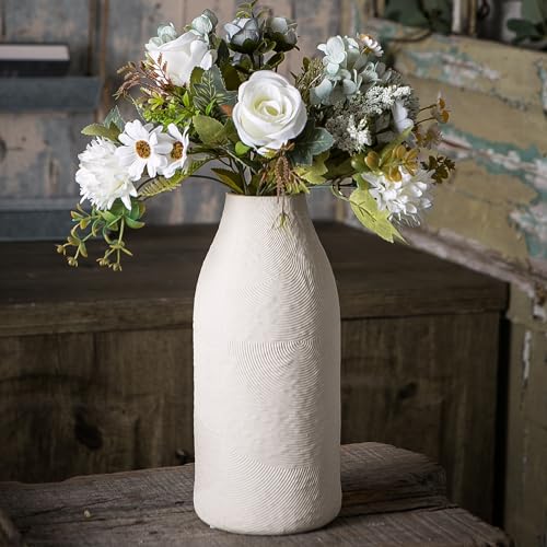 Matte White Textured Vase Set of 3 R4384