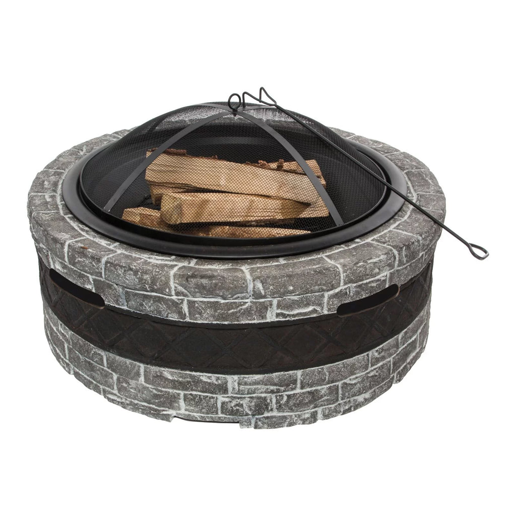 Wood Burning Fire Pit with Dome Screen & Poker M239