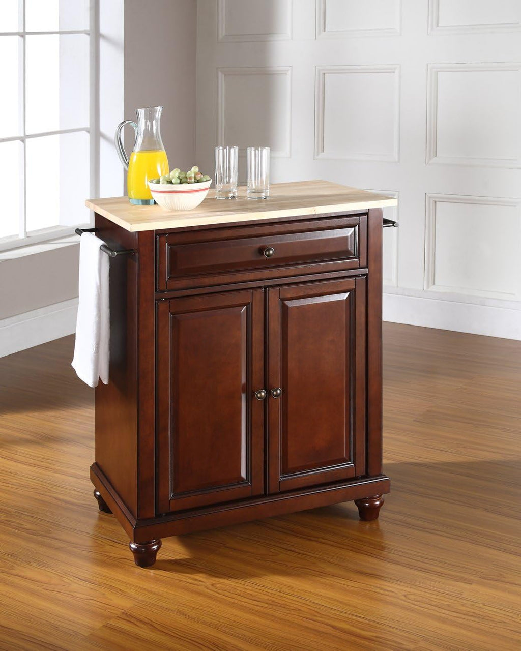 Compact Kitchen Island with Gray Granite Top S4321