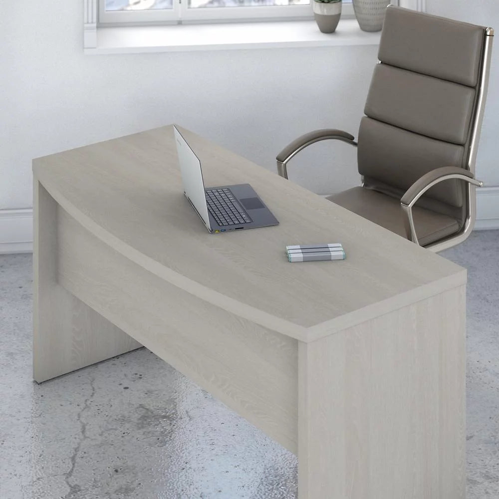Gray Sand Engineered Wood Desk and Credenza with Drawers F582