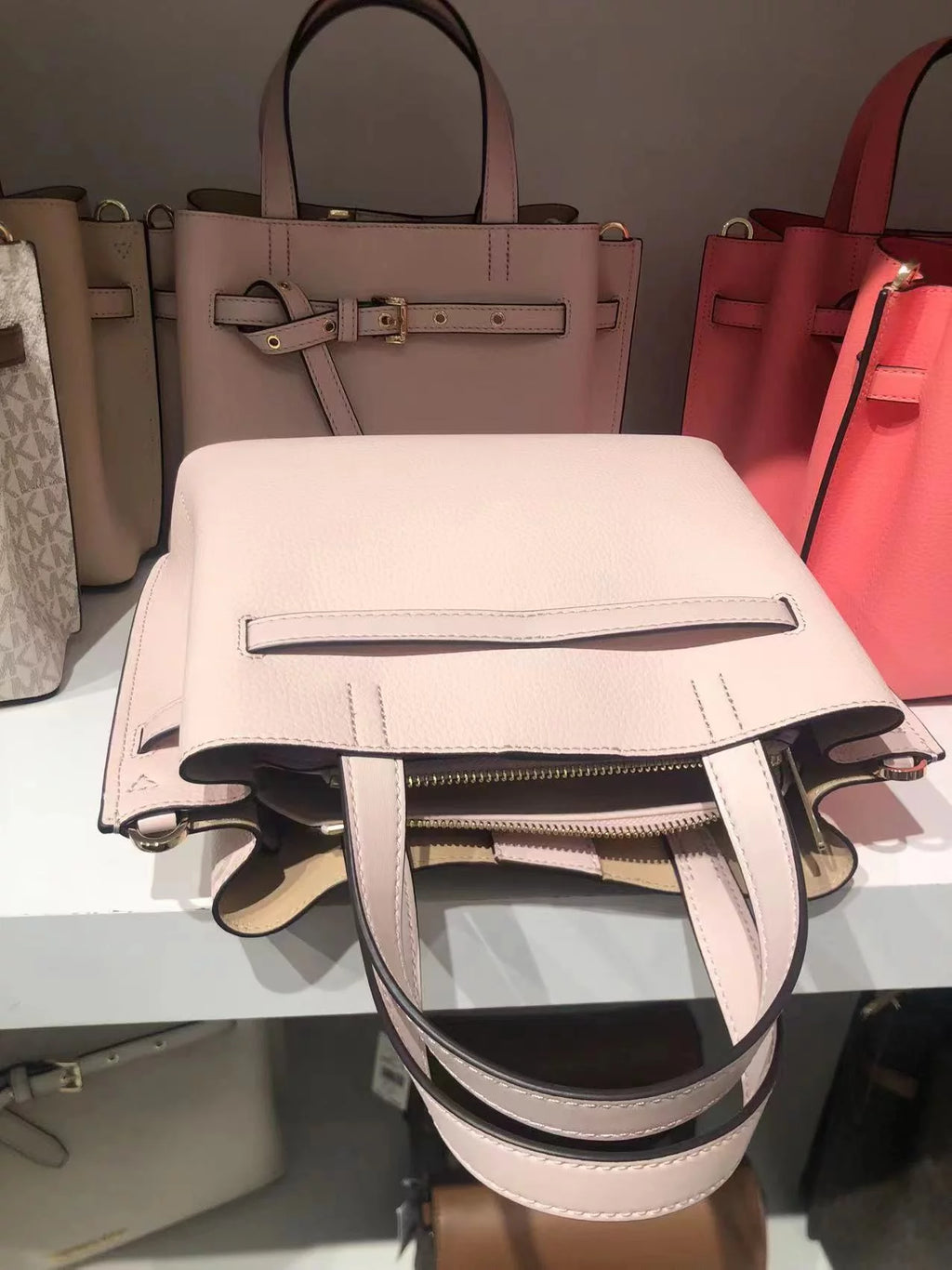 Small Pebbled Leather Satchel T576