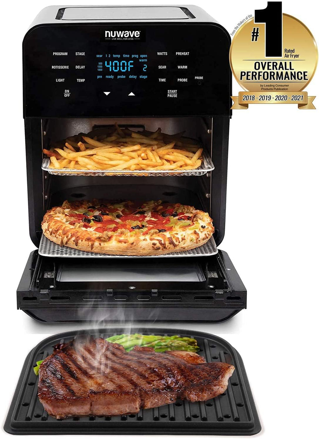 15.5-Qt Air Fryer Smart Oven with Rotisserie and Temperature Probe V4540