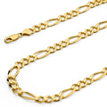 14k Yellow Gold Polished 8.5mm Hollow Figaro Chain Necklace with Lobster Claw Clasp - 22" H5147