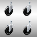 5 inch Hard Rubber Swivel Caster Set C783779
