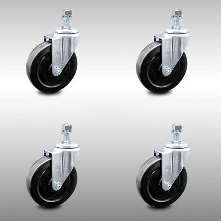 5 inch Hard Rubber Swivel Caster Set C783779