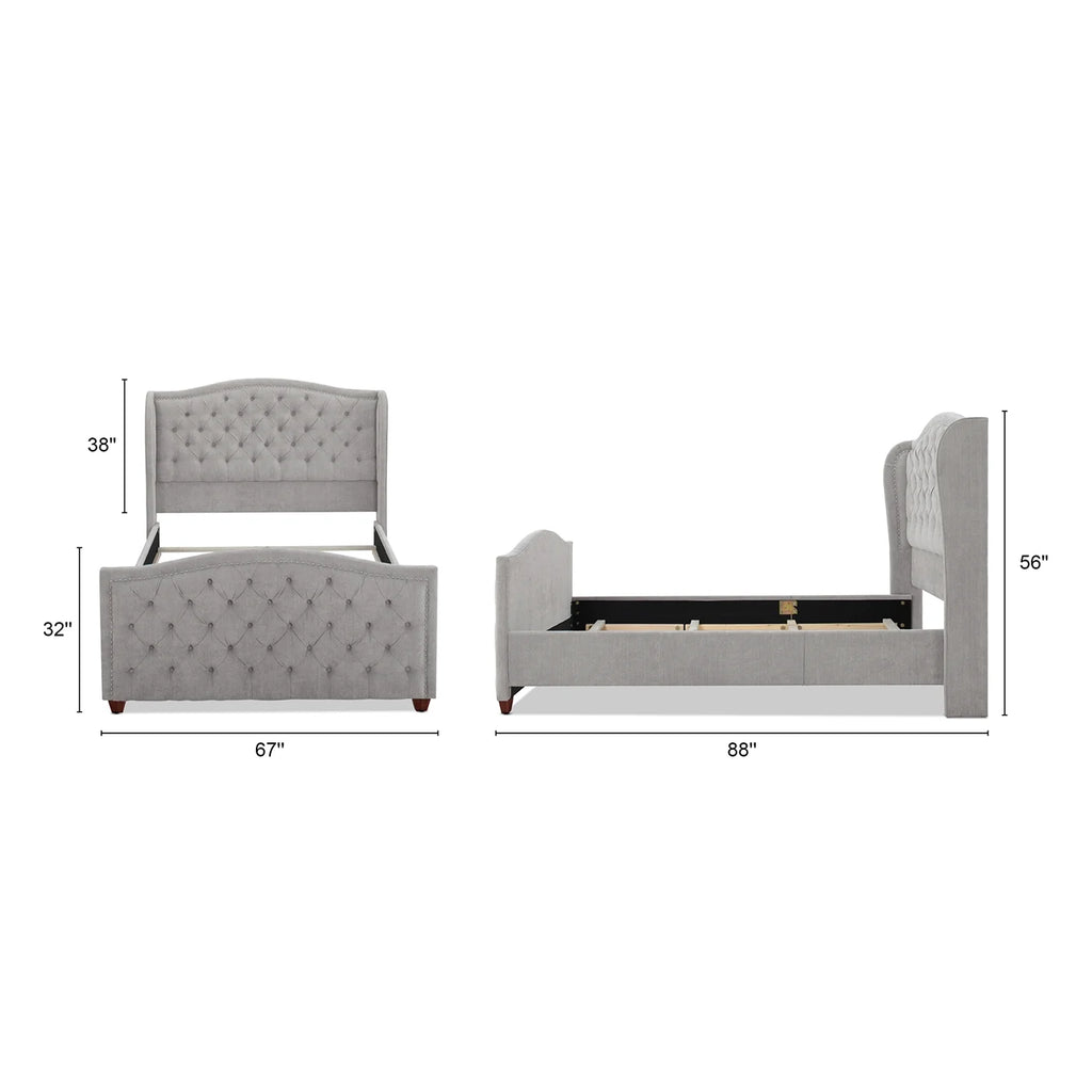 Tufted Wingback Queen Bed E450