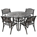 5 Piece Cast Aluminum Patio Dining Set with Umbrella Hole G467115