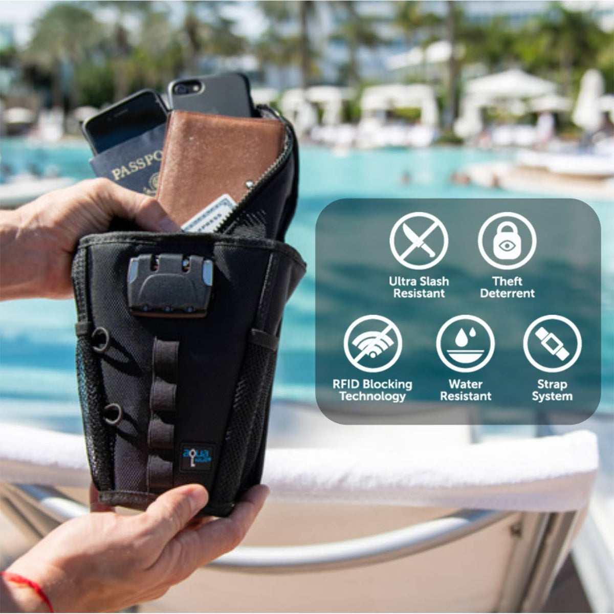 Blue Portable Travel Safe N91341