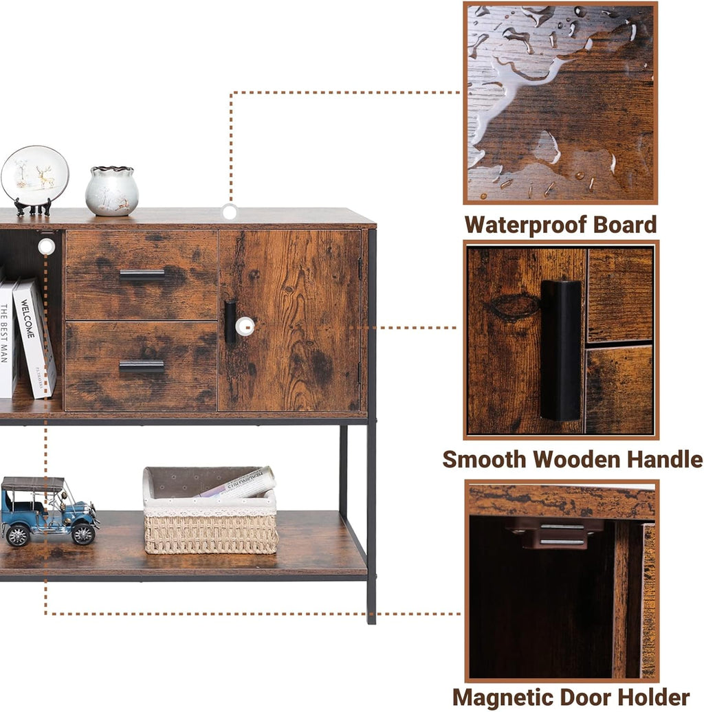 Rustic Brown Storage Cabinet with 2 Drawers S762