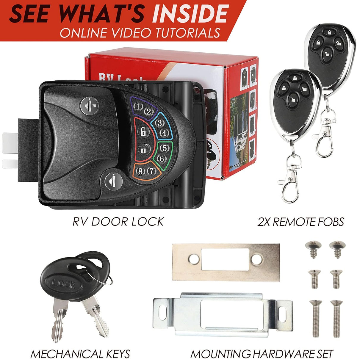 Keyless Entry RV Door Lock with Deadbolt and 2 Remote Key Z212