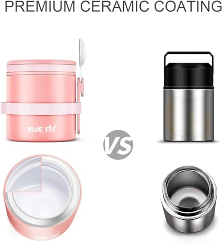 13.5oz Vacuum Insulated Thermos Hot Lunch Containers with Ceramic-Coated Stainless Steel T732