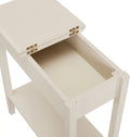 Cream Narrow End Table with Storage Shelf Z7996