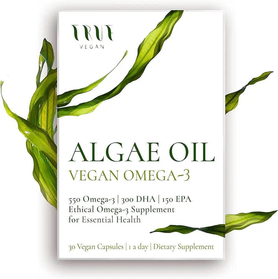 Algae Oil Omega-3 Supplement 550 Omega-3 300 DHA 150 EPA Vegan W561295