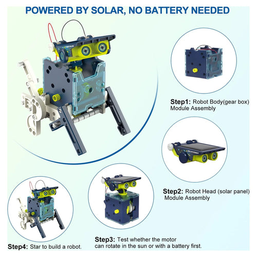 12-in-1 STEM Solar Robot Toys Educational Building Science Experiment Kit A7827