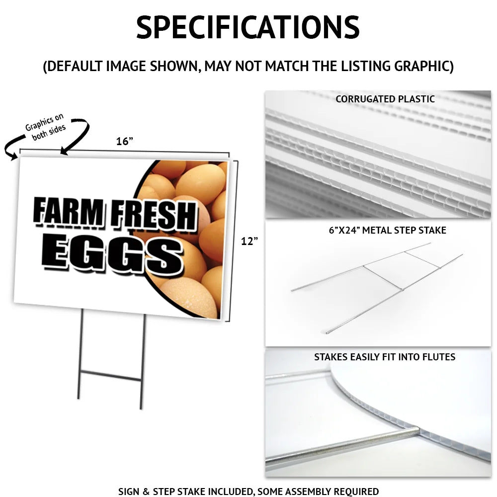 2 Pack of 12" x 16" Yard Sign & Stake C990615