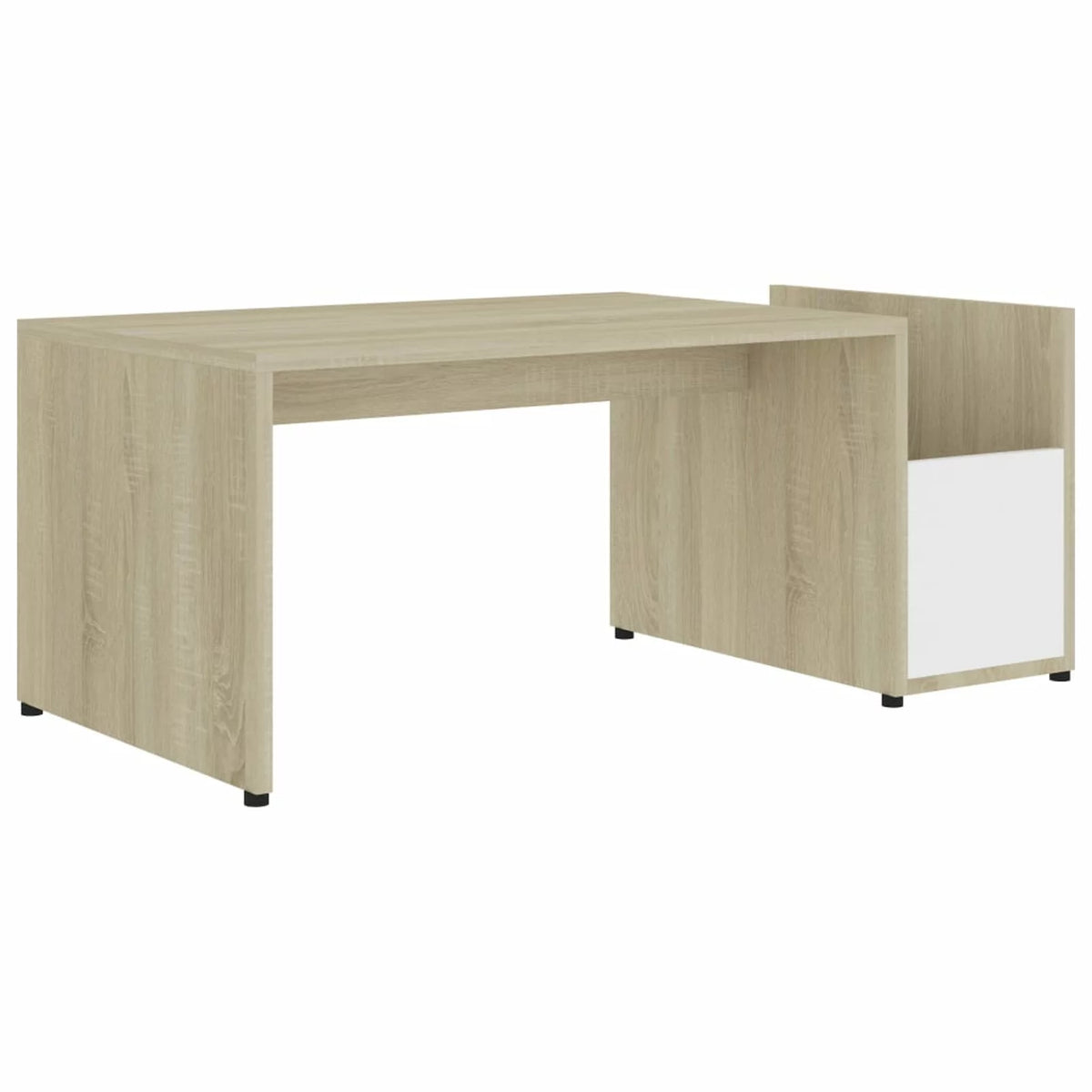 White and Sonoma Oak Coffee Table with Side Storage Compartment S61921