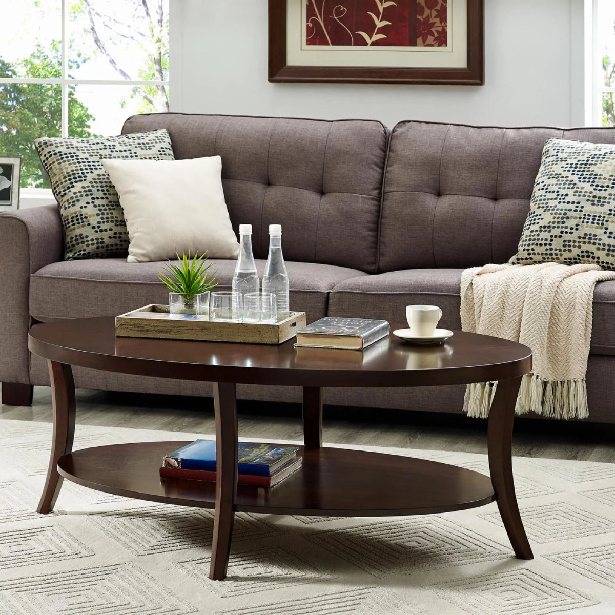 Espresso 3Pc Oval Coffee Table and End Table Set N6909