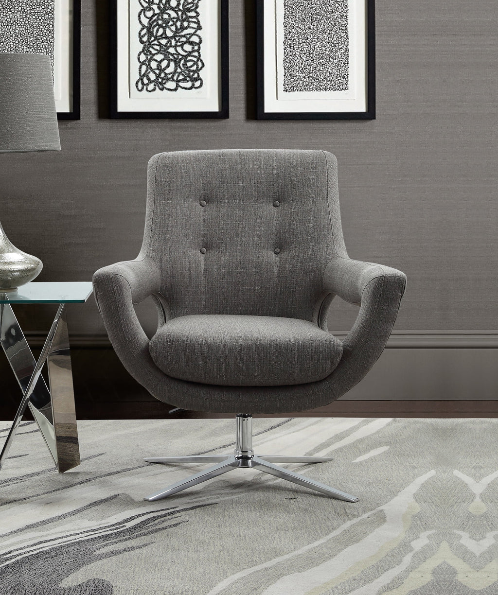 Grey Fabric Adjustable Swivel Accent Chair K84771