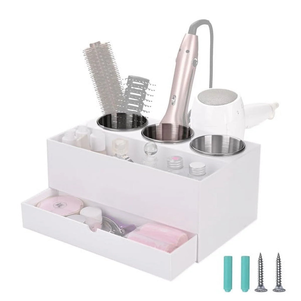 Wall Mount Hair Tool Organizer with 3 Removable Cups E963610