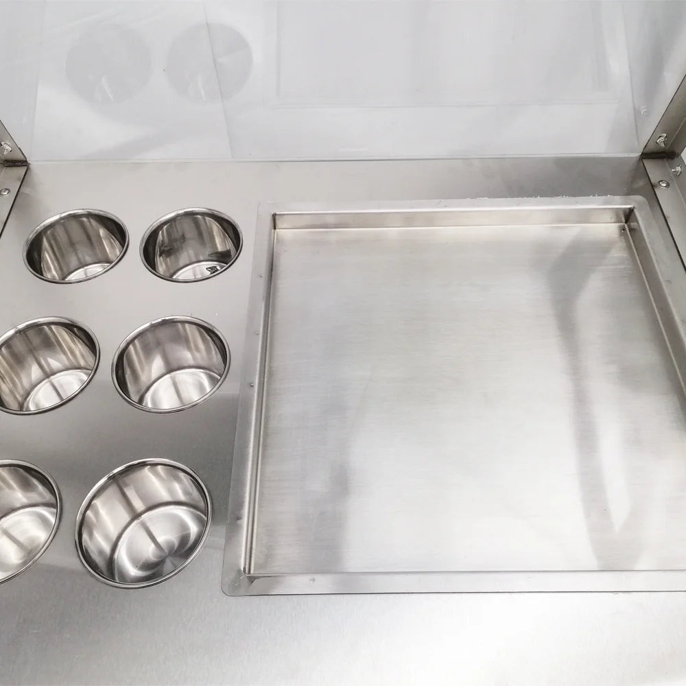 Commercial Flat Pan Fried Ice Cream Roll Machine with 6 Tanks I57631