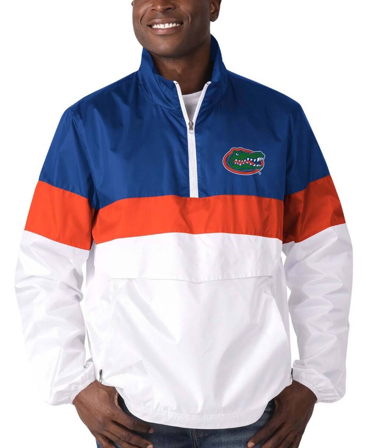 White Half-Zip Pullover Jacket Y72386