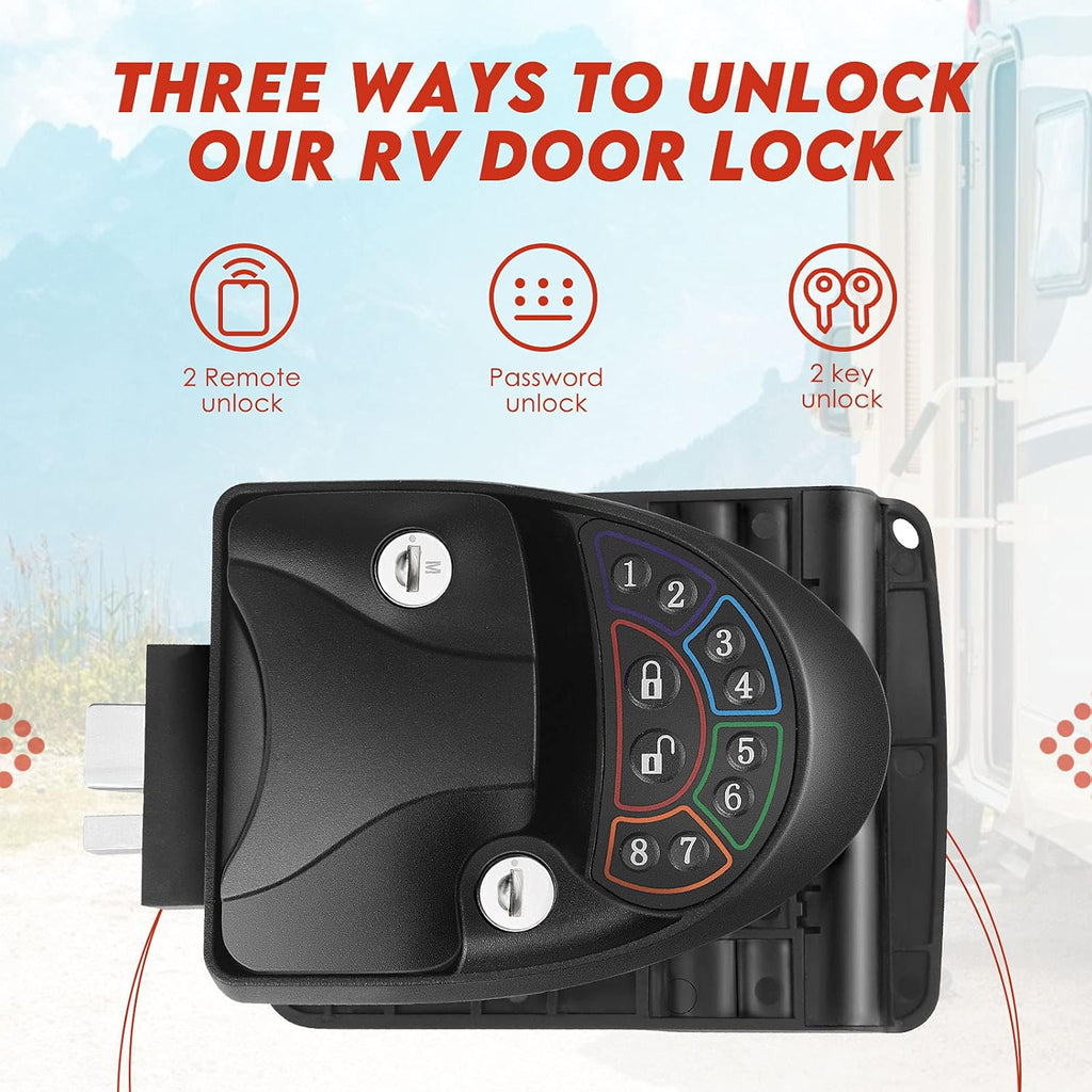 Keyless Entry RV Door Lock with Deadbolt and 2 Remote Key Z212