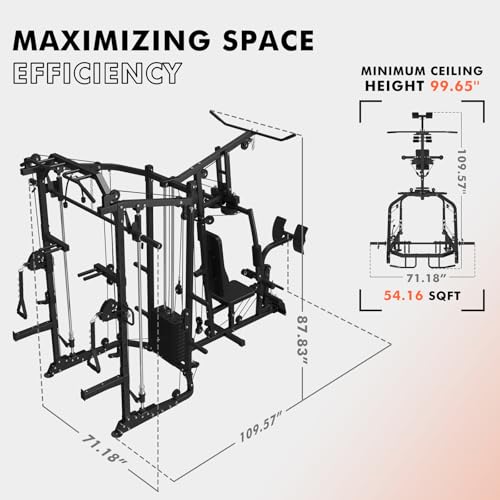Smith Machine Power Cage with Cable Crossover System O573