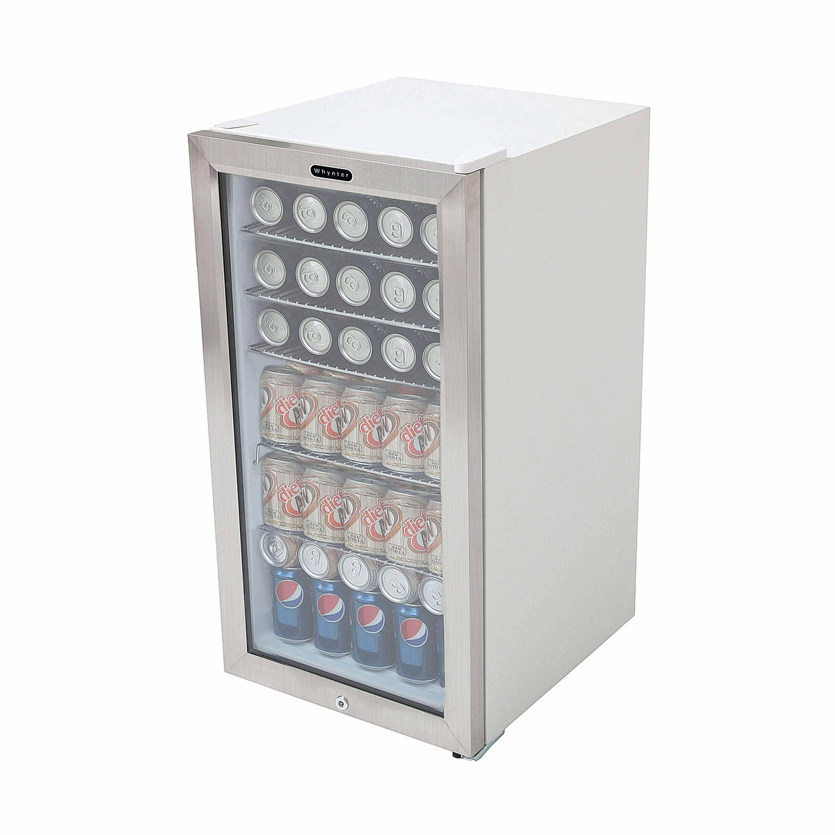 Stainless Steel Beverage Refrigerator With Lock Q116
