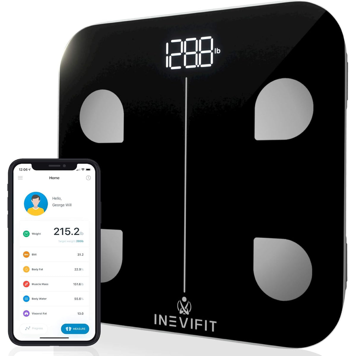 Black Smart Body Fat Scale Pack of 2 I2508
