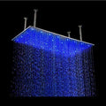 Oil Rubbed Bronze Ceiling Mount Rainfall LED Shower Head with Shower Arm X81351