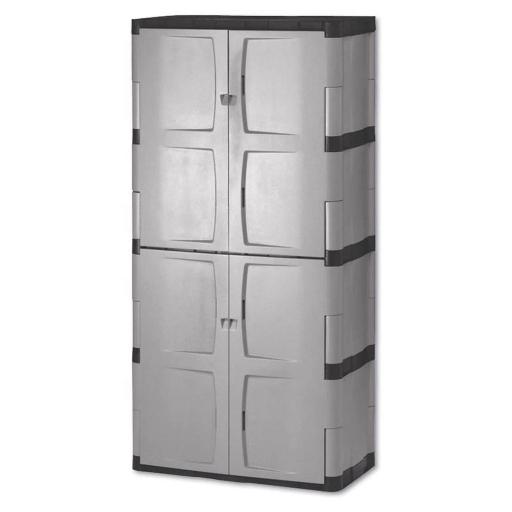Gray/Black Double-Door Storage Cabinet 36"W x 18"D x 72"H T26033