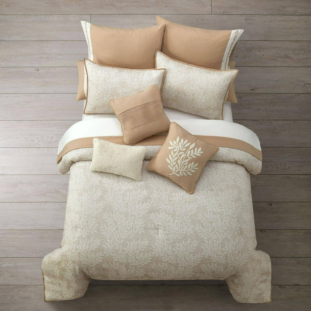 12 Piece Beige Queen Bedding Set M122648
