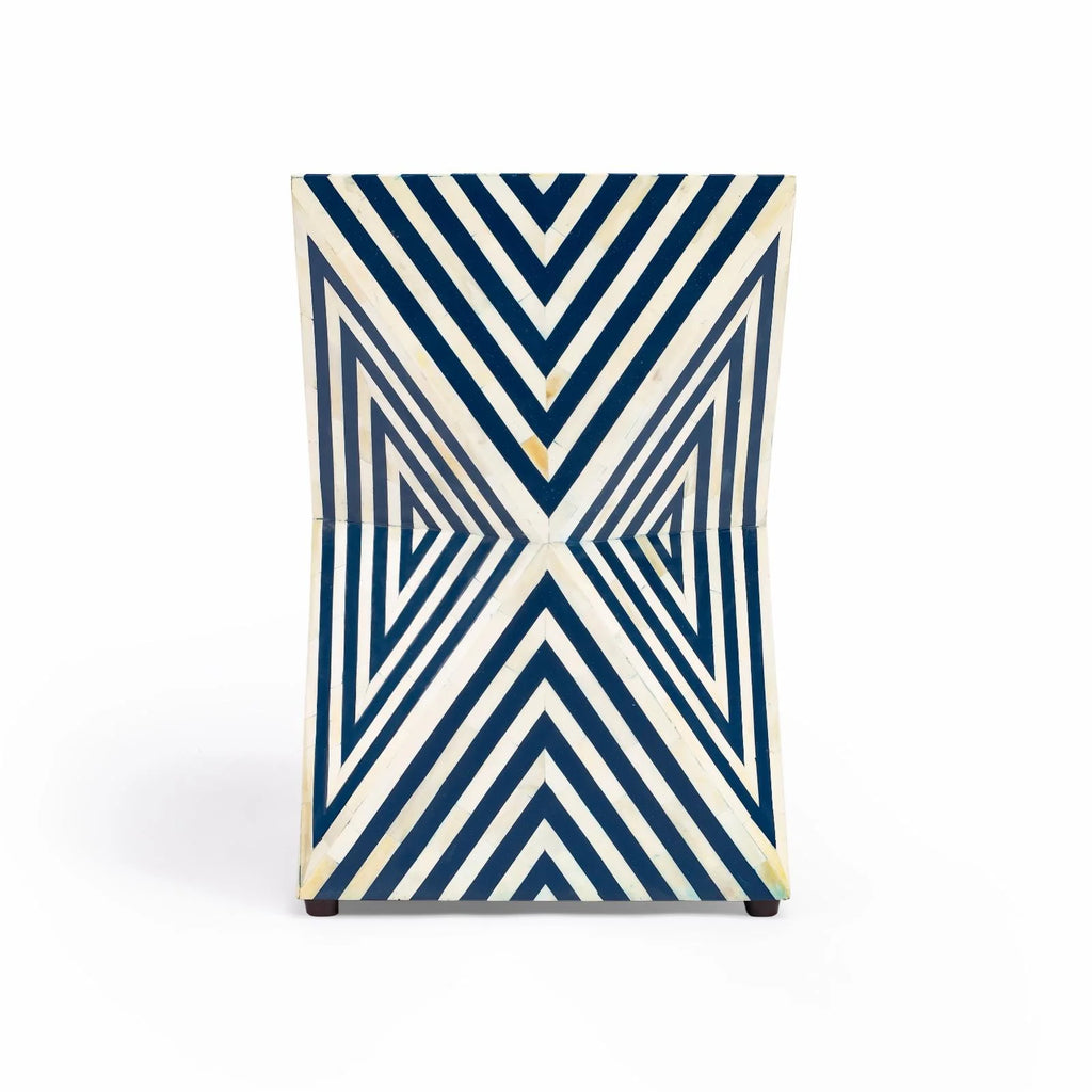 Blue and White Bone Inlay End Table V33815