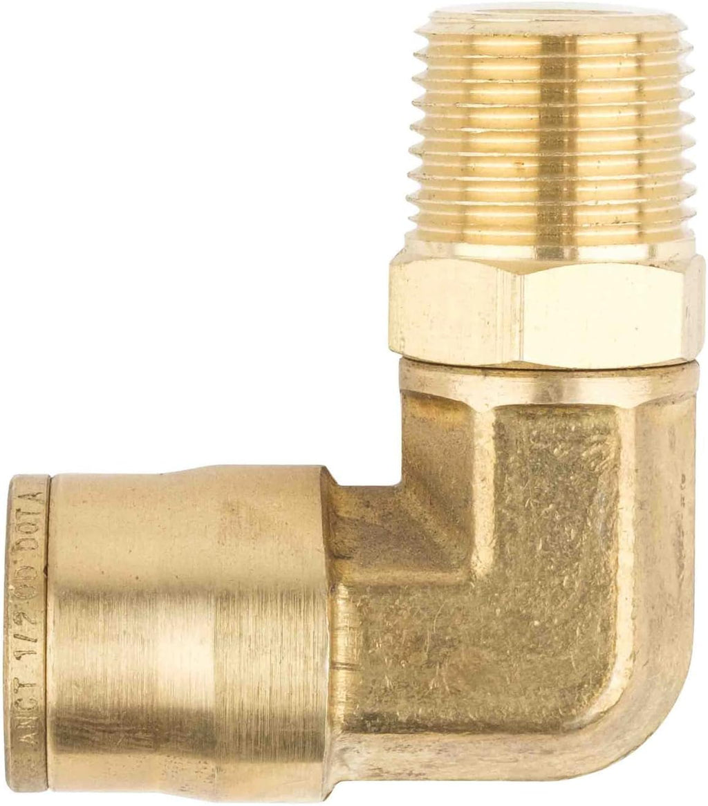 21 Pieces Brass Push to Connect Air Brake Line Fittings Connector Kit with Air Brake Line Cutter Q724647