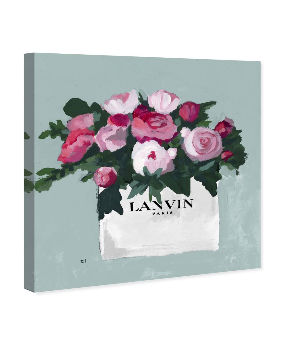 Pink and Mint Bouquet Canvas Art, 36W x 36H V45191