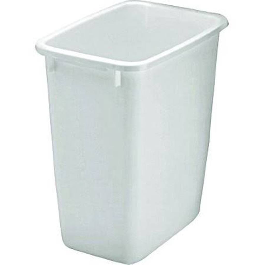 21 Quart White Rectangle Wastebasket (Case of 6) Z32451