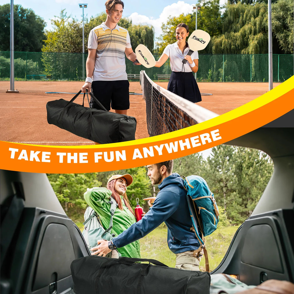 22 ft Portable Pickleball Net Set with Carrying Bag Q955356
