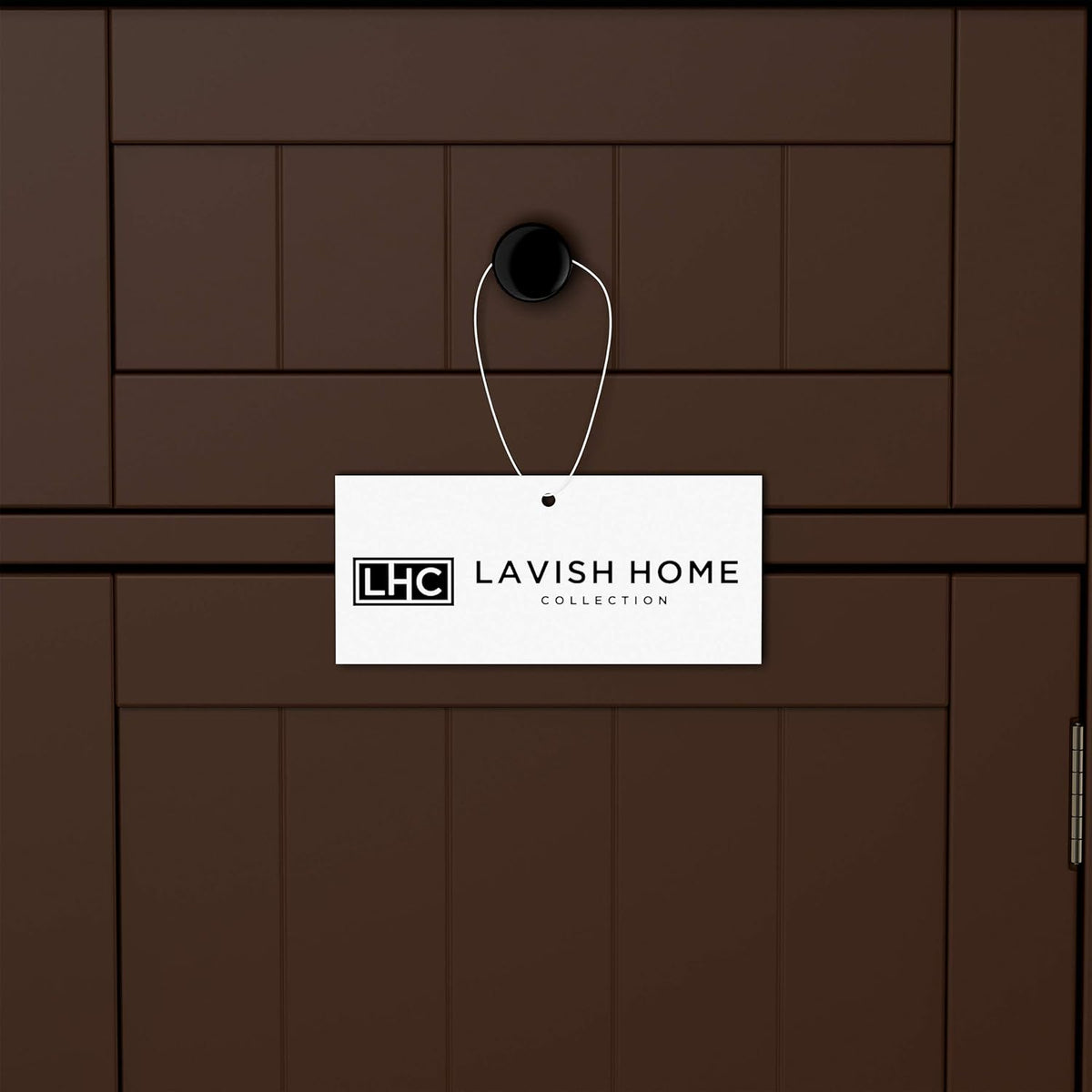 Dark Brown Accent Table with Storage Drawer and Cabinet V447