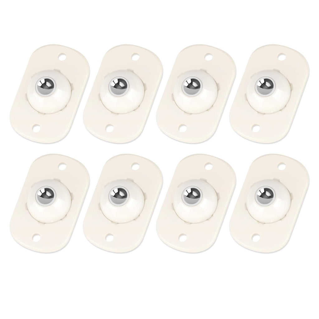 White 8 Pack Self-Adhesive Mini Caster Wheels 360° Swivel K19859