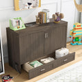 Queen Murphy Bed Cabinet with Drawer and Charging Station E4207