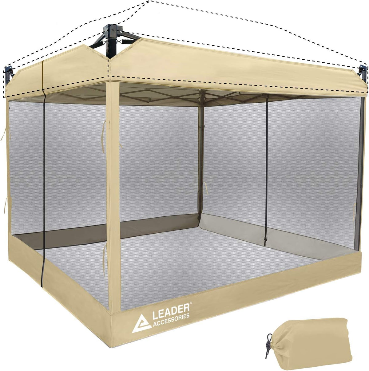 Grey Mesh Zippered Wall Panels for 10' x 10' Canopy, Pack of 2 R541515