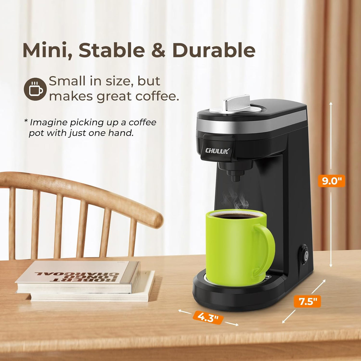 Mini 2 in 1 Single Serve Coffee Maker for K Cup & Ground Coffee J150