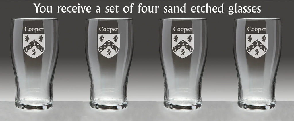 Irish Coat of Arms Tavern Glasses Set of 4 R531