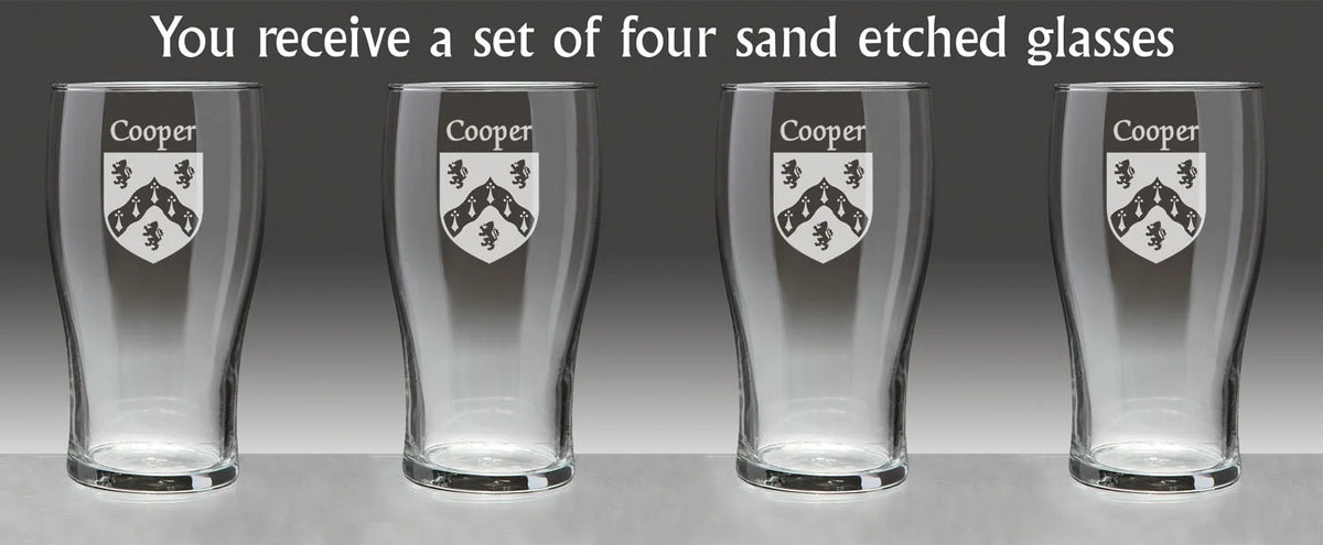 Irish Coat of Arms Tavern Glasses Set of 4 R531