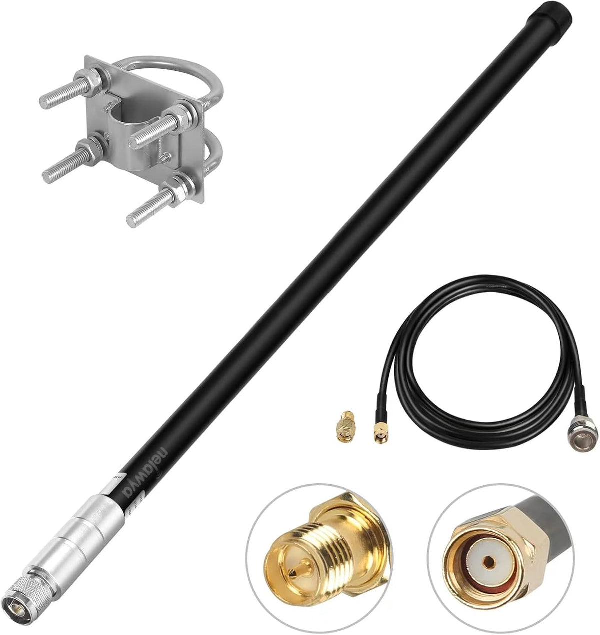 8dBi LoRa Antenna 915Mhz Omni-Directional Antenna with 10ft LMR200 Cable White 110cm R39604